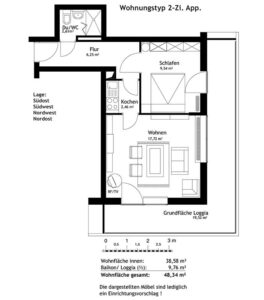 Wohnungstyp 2-Zi. App (ca. 49 m²)